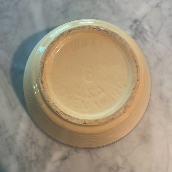 Vintage Watt Pottery Ribbed Ovenware USA 8” Mixing Bowl - Picture 3 of 5